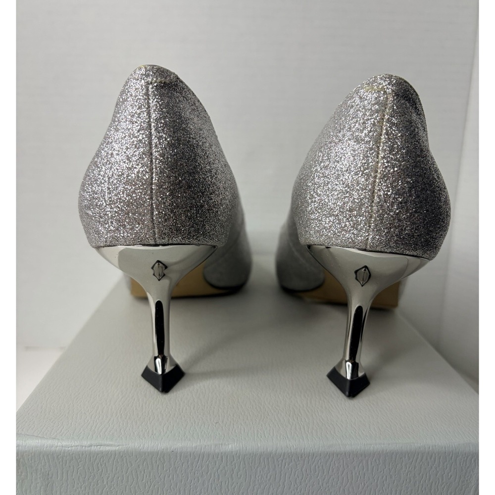 Silver Glitter Gem Kitten Heel Pump EU 41 Bridal Charles & Keith Elegant Wedding - Picture 5 of 8